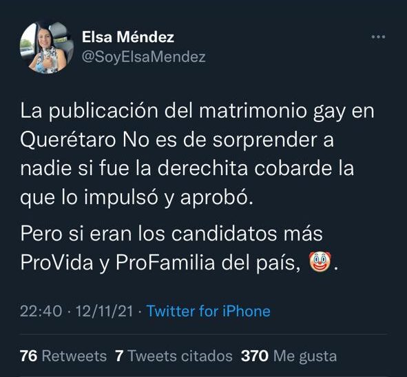 Discurso homofóbico de Elsa Méndez