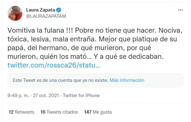 Laura Zapata insulta a Yolanda Andrade