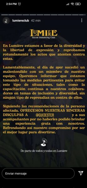Lumière discriminación persona no binaria san cristóbal de las casas chiapas disculpa