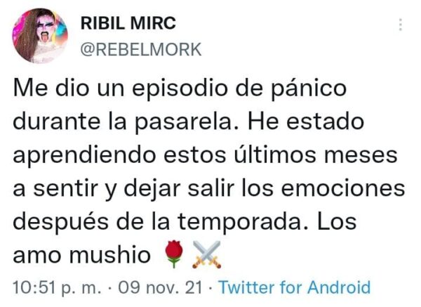 Tuit de Rebel sobre la salud mental.