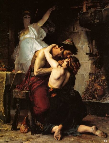 reunión de odiseo y telemaco