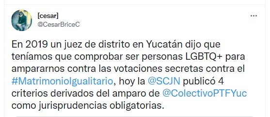 Jurisprudencia derivada de la lucha por el matrimonio igualitario en Yucatán