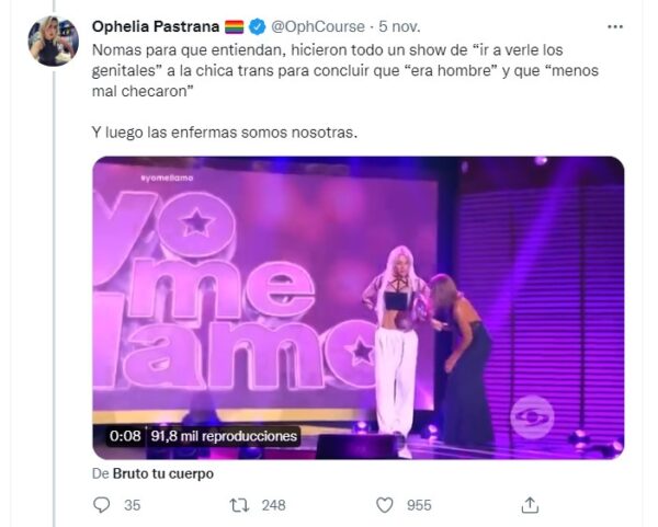 Ophelia Pastrana sobre comentarios trans en Yo me llamo