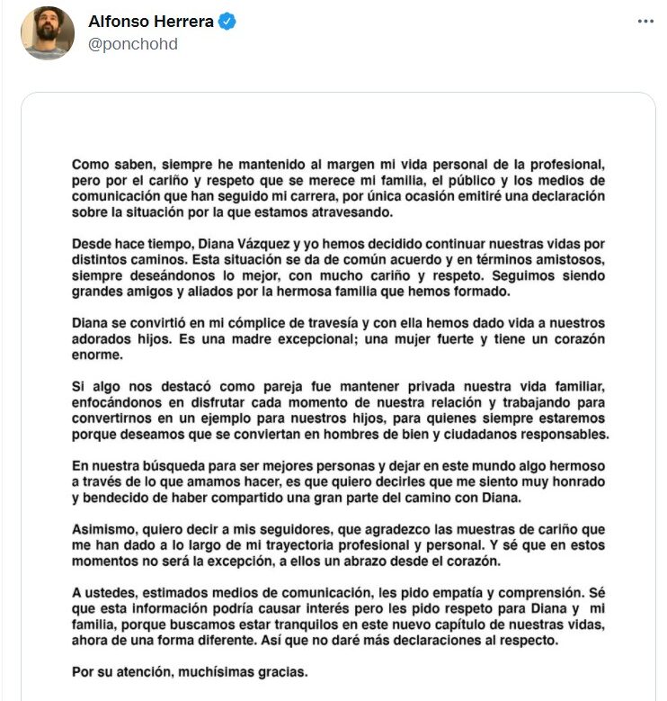 Alfonso, Poncho, Herrera da a concoer que está sltero