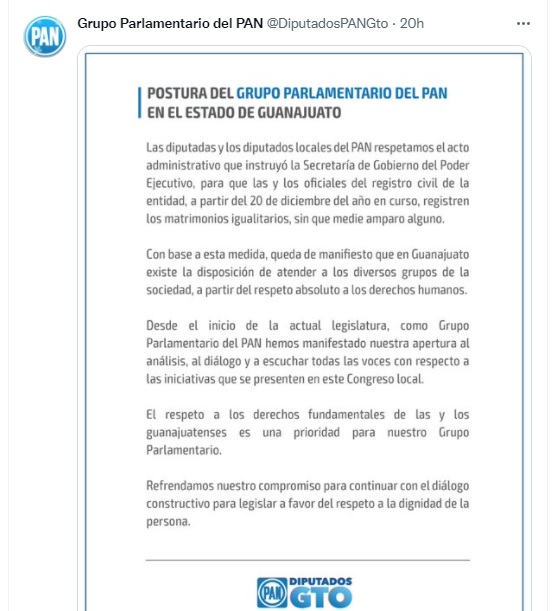 PAN vota contra asignación de presupuesto a comunidad LGBT+ en Guanajuato
