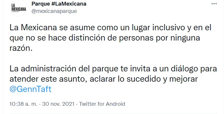Respuesta del parque