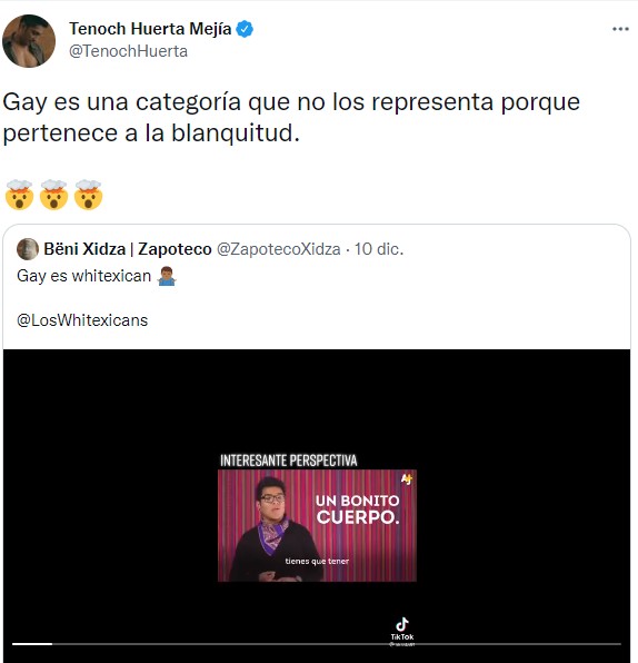 tuit tenoch huerta gay blanquitud