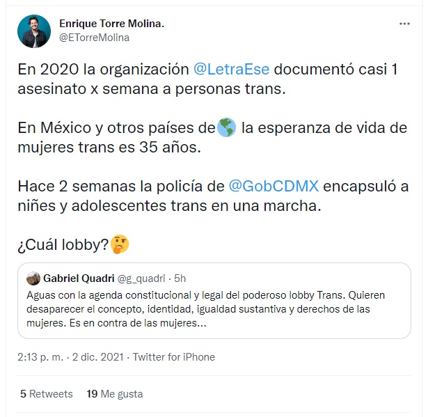 Activistas LGBT+ tunden a Quadri