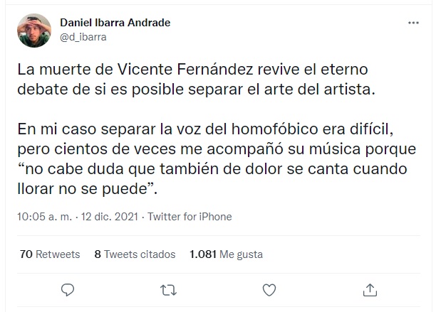 Vicente Fernández era homofóbico