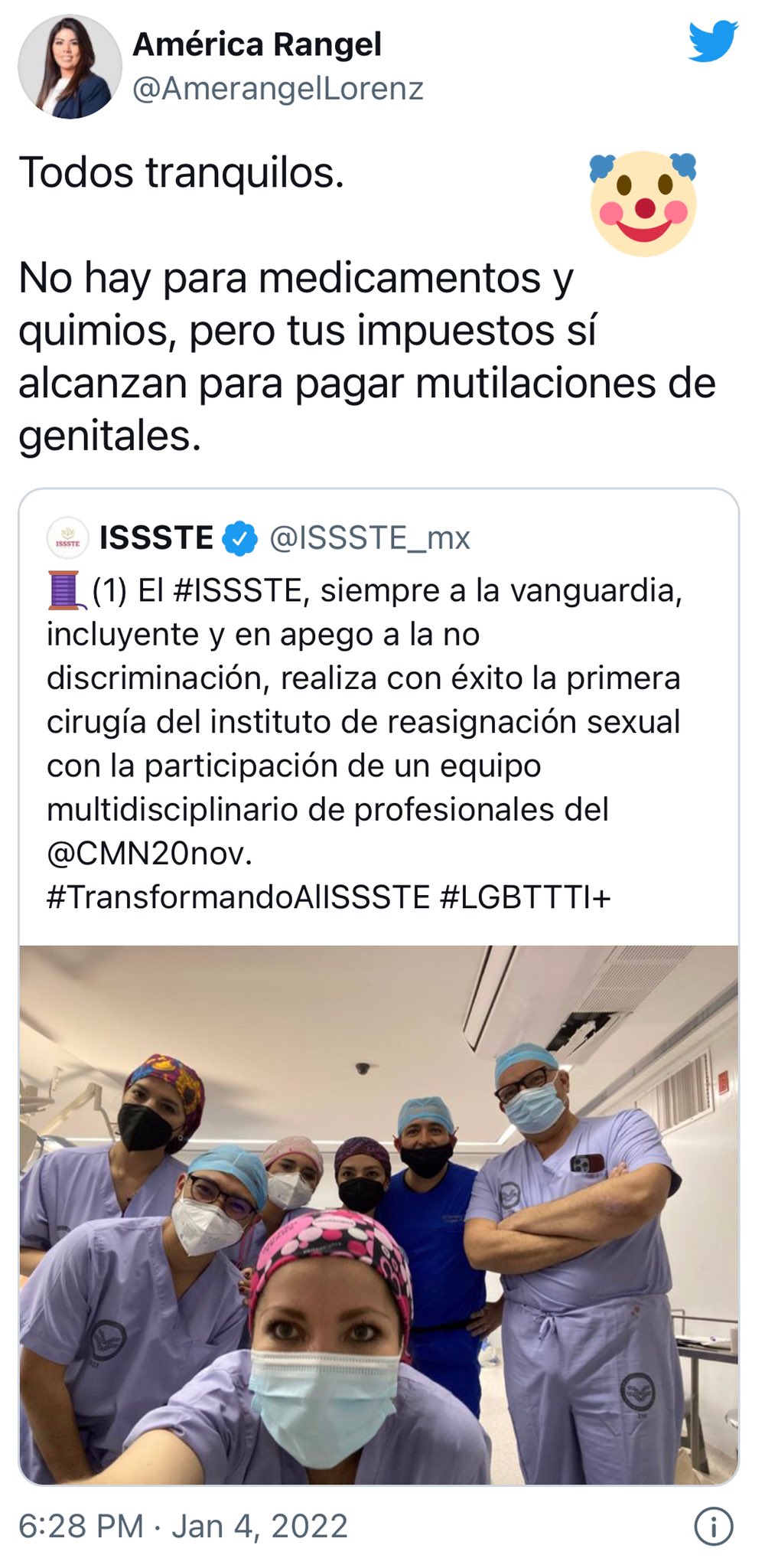 América Rangel se opone a cirugías de reasignación de sexo