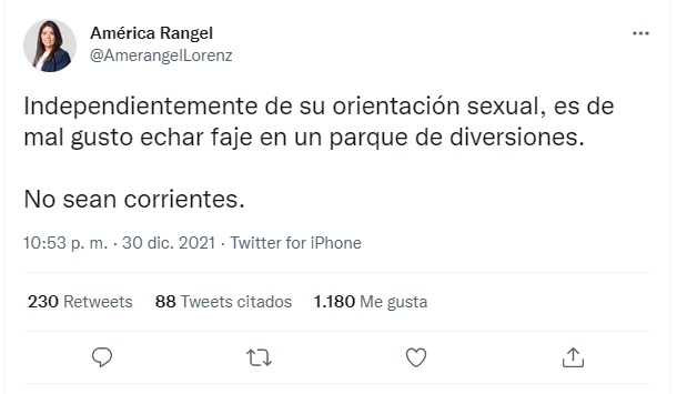 Tuit de diptada América Rangel