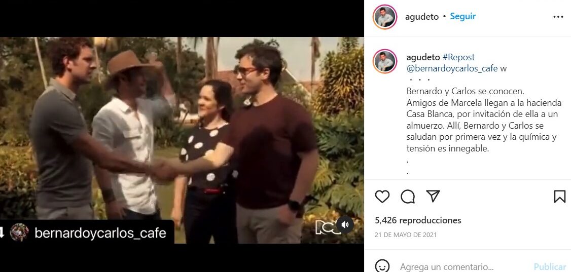 Escenas de Bernardo y Carlos en Café con aroma de mujer