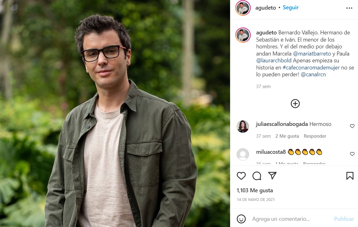 Juan David Agudelo, actor colombiano, como el personaje gay, Bernardo , de café con aroma de mujer