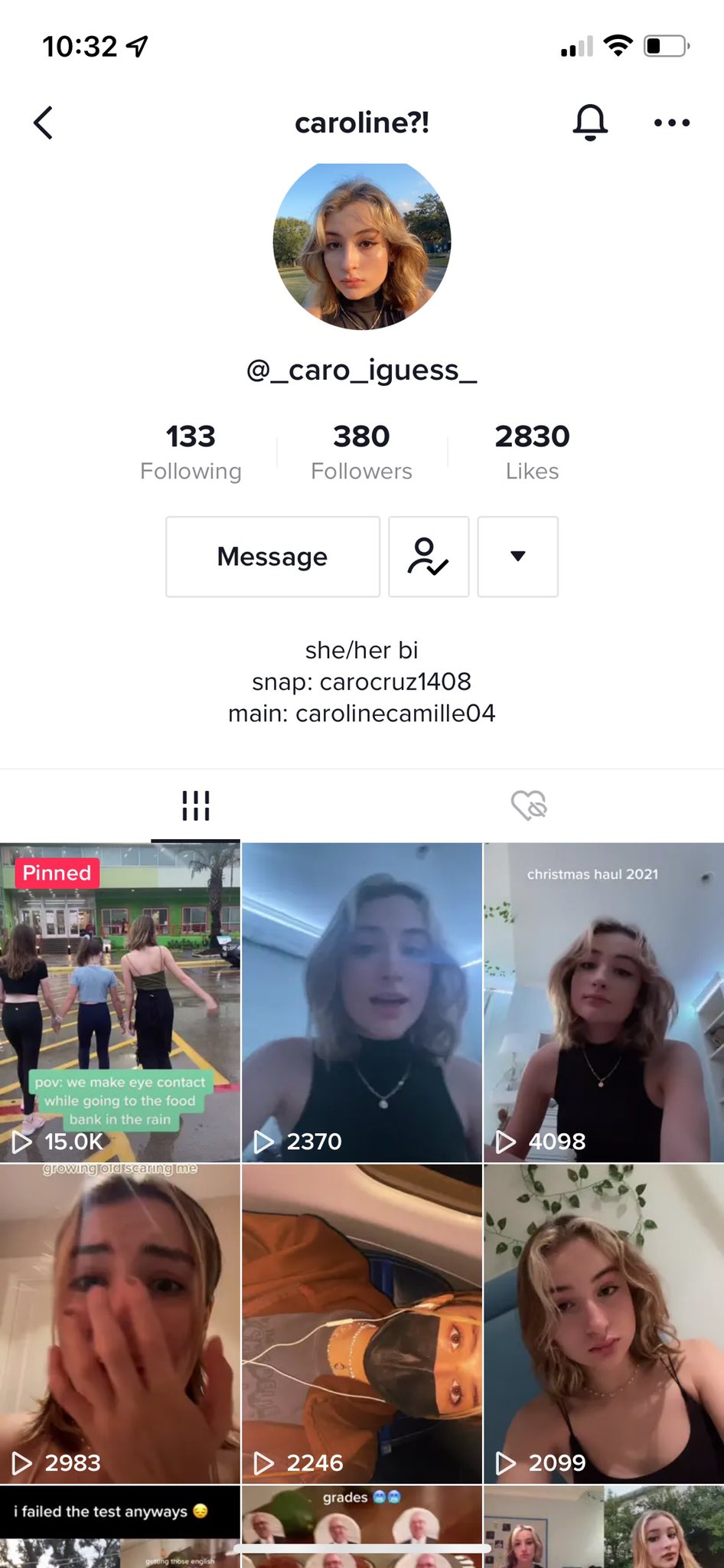 perfil de la hija de Ted Cruz en TikTok
