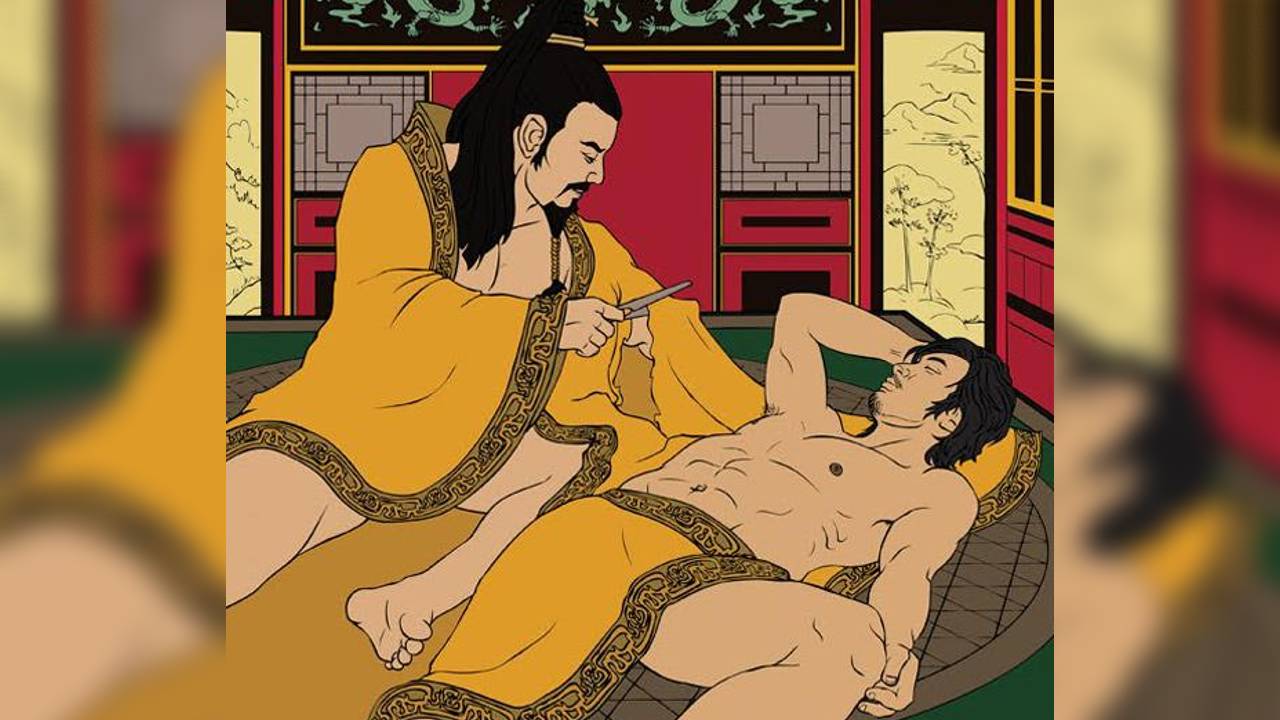Emperador bisexual de China Ai de Han con su amante Dong Xian