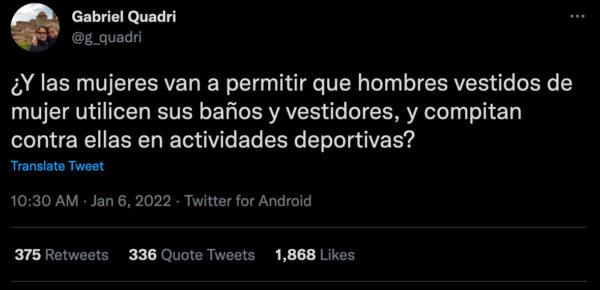 gabriel quadri transfobia deportes gobernadores anti-LGBT funcionarios anti-lgbt