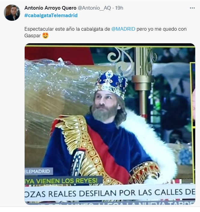 Rey Gaspar de la Cabalgata de Madrid, causó sensación ya que lo consideraron guapo