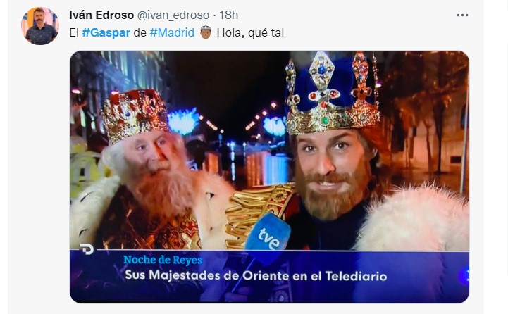 Gaspar, el rey Mago de la Cabalgata de Madrid, causó sensación ya que lo consideraron guapo