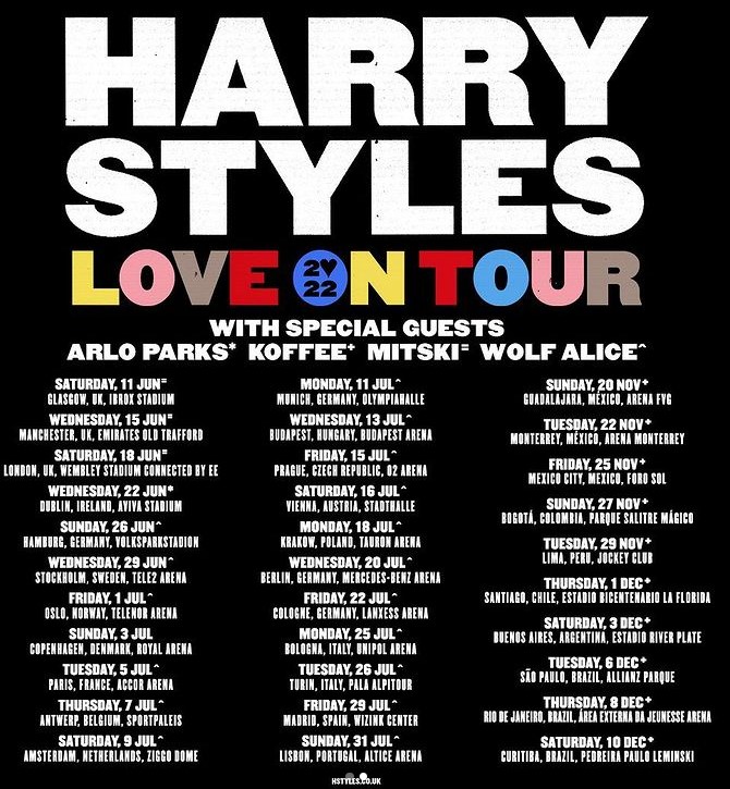 Harry Styles anuncia fechas de conciertos en Europa México y Sudamérica en 2022