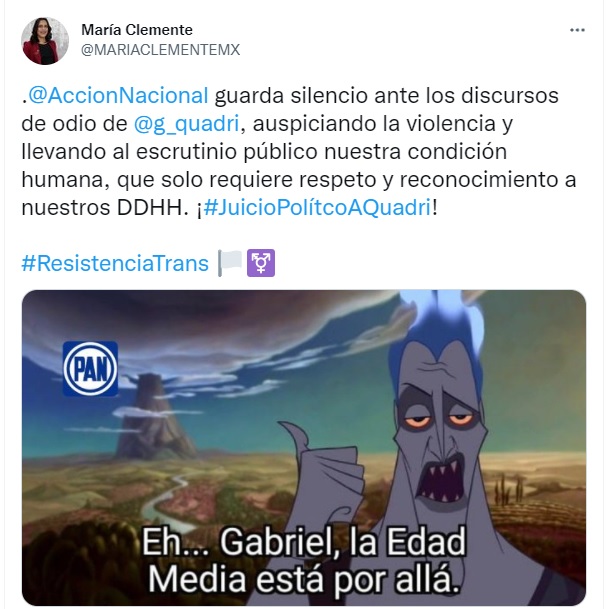 Diputada María Clemente García Moreno se defiende de la transfobia