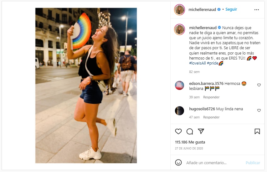 Mensaje de Michelle Renaud en Instagram