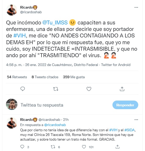 paciente del IMSS con VIH cuenta experiencia con enfermera