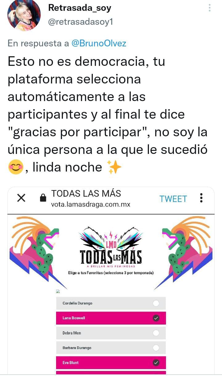 Denuncian problemas para votar por Todas las más en LMD4