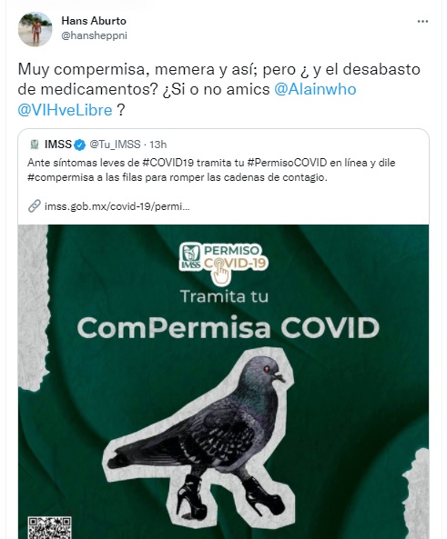Critican a IMSS por usar meme de compermisa