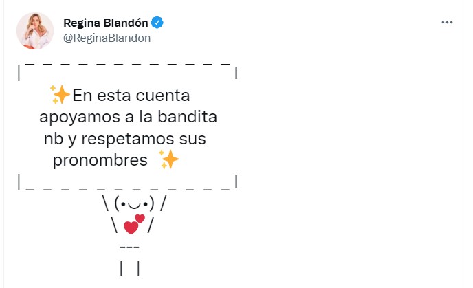 Regina Blandón a favor del lenguaje inclusivo