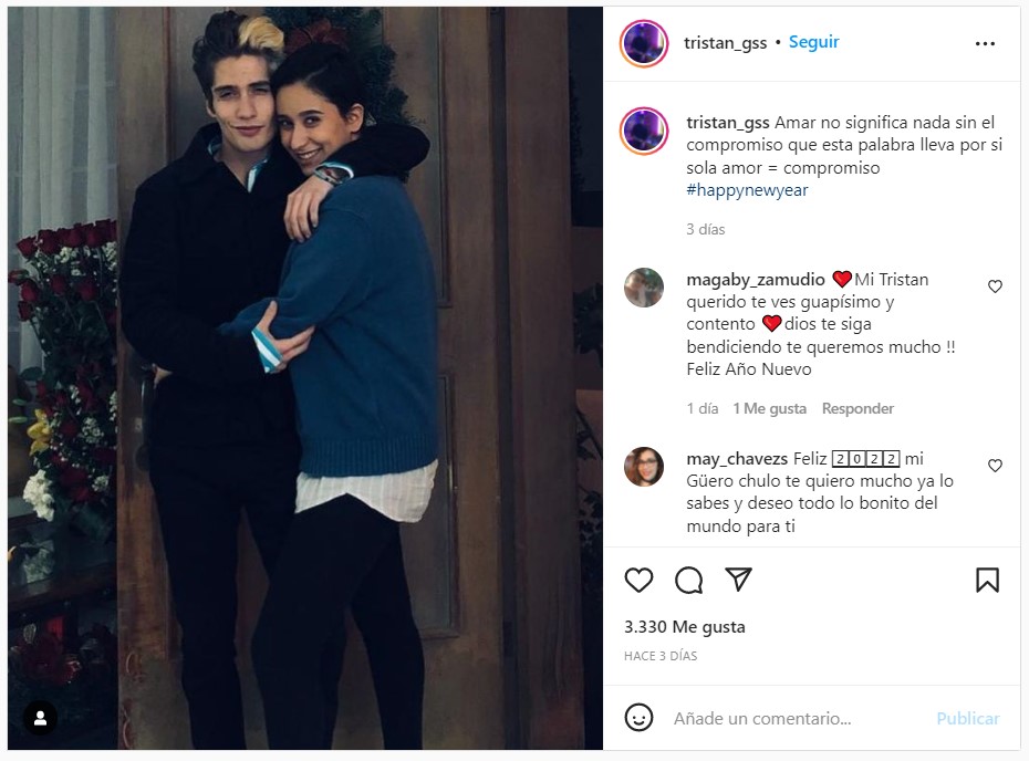 Tristán, hijo de Yahir, presentó en Instagram a su nueva novia, María José
