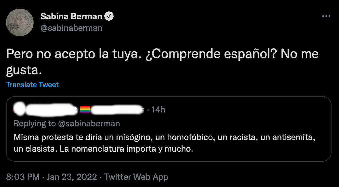 trans columna sabina berman respuesta twitter