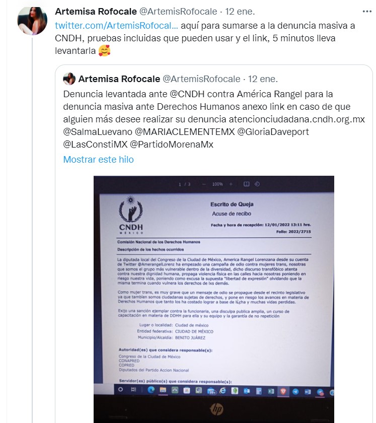 Tutorial para denunciar a la diputada América Rangel ante Copred por comentarios transfóbicos