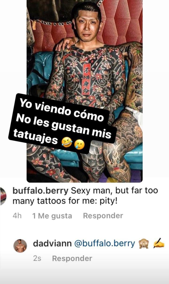 Veneno en Instagram sobre cuerpo tatuado
