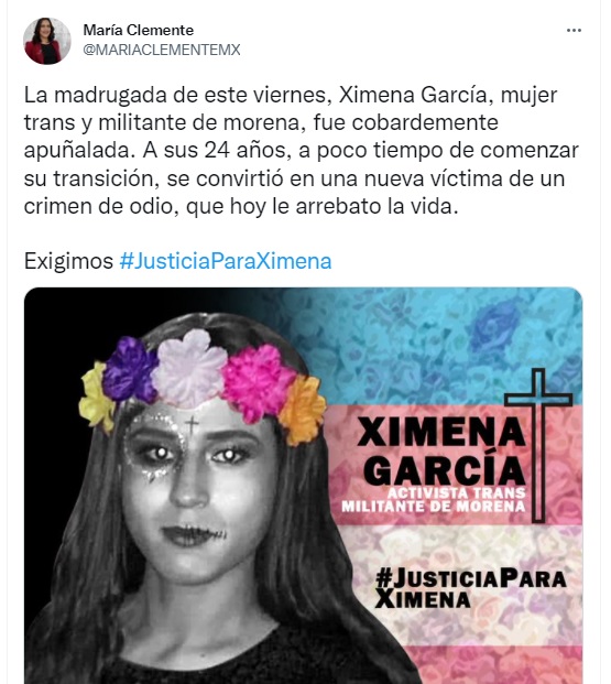 Ximena García mujer trans asesinada en CDMX