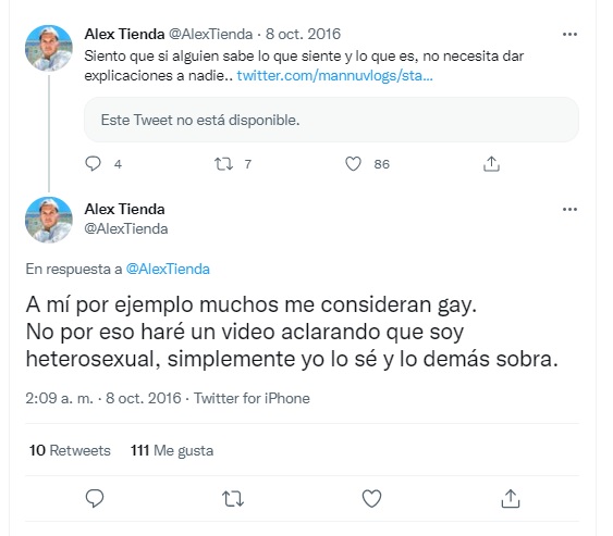 Alex Tienda apoya a la comunidad LGBT+ pero no es gay