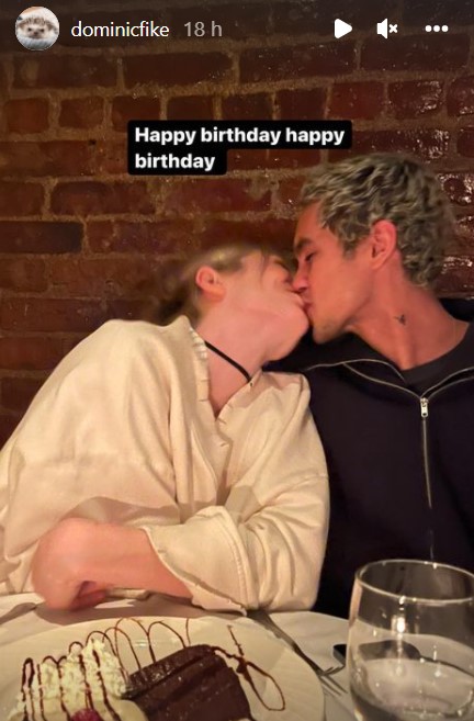 El actor Dominic Fike compartió una foto en Instagram en donde besa a Hunter Schafer
