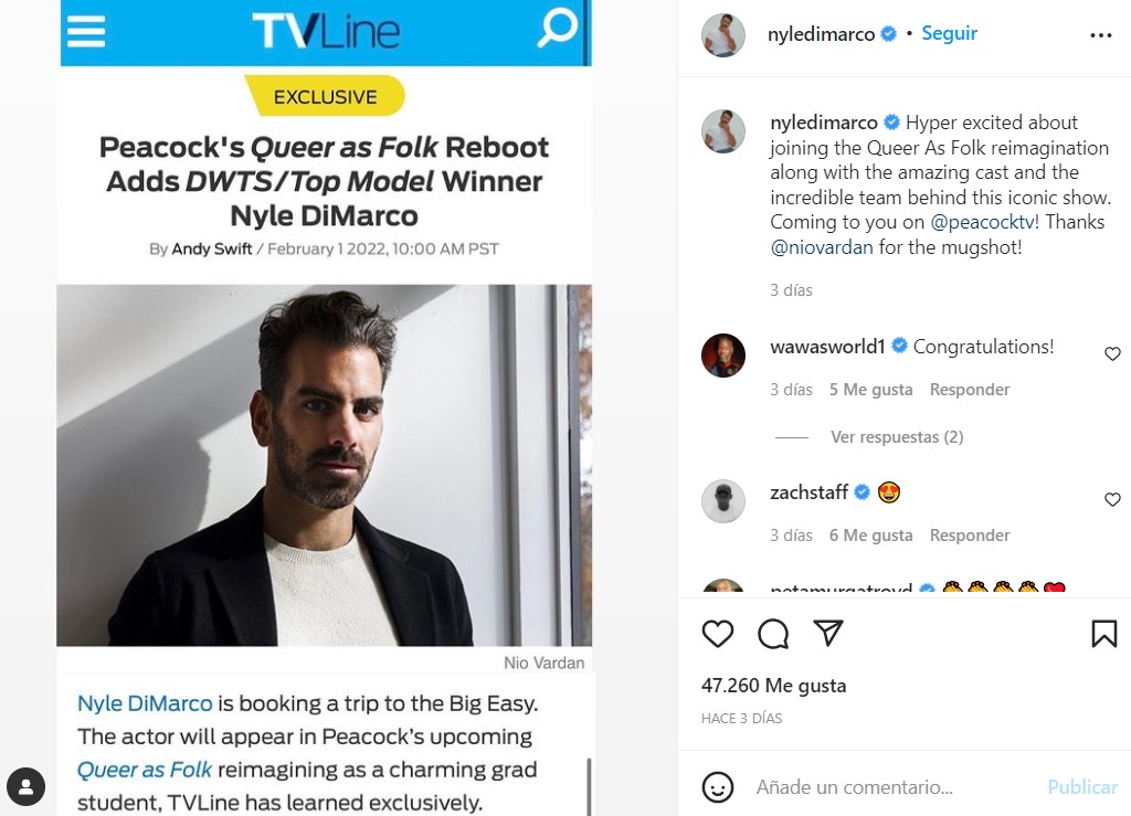 Nyle DiMarco se une al elenco del Reboot de Queer as Folk en donde interpretará un personaje gay