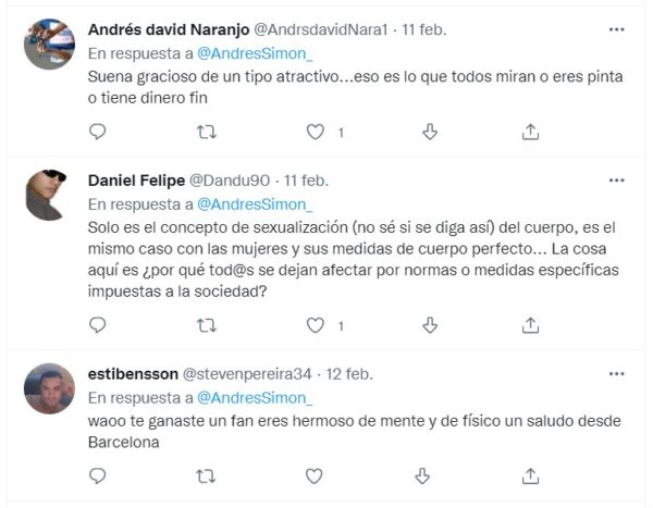 Respuestas a tuit de Andrés Simón