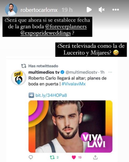 Roberto carlo comenzará preparativos para su boda