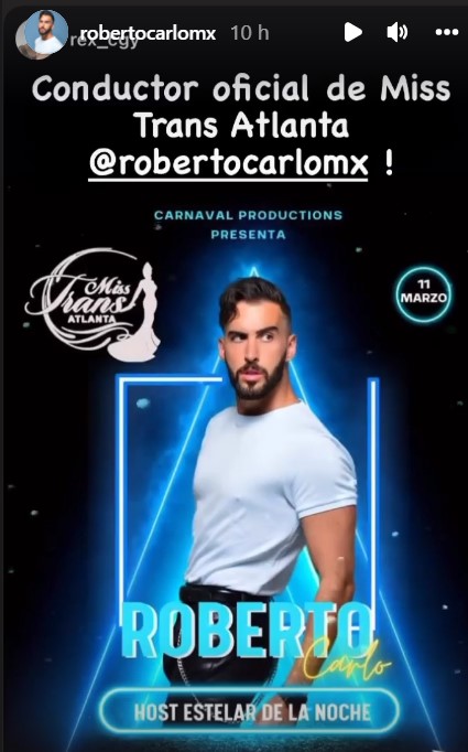 Roberto Carlo conducirá Miss Trans Atlanta 2022