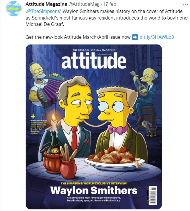 Pareja gay de Los Simpson será protada de revista