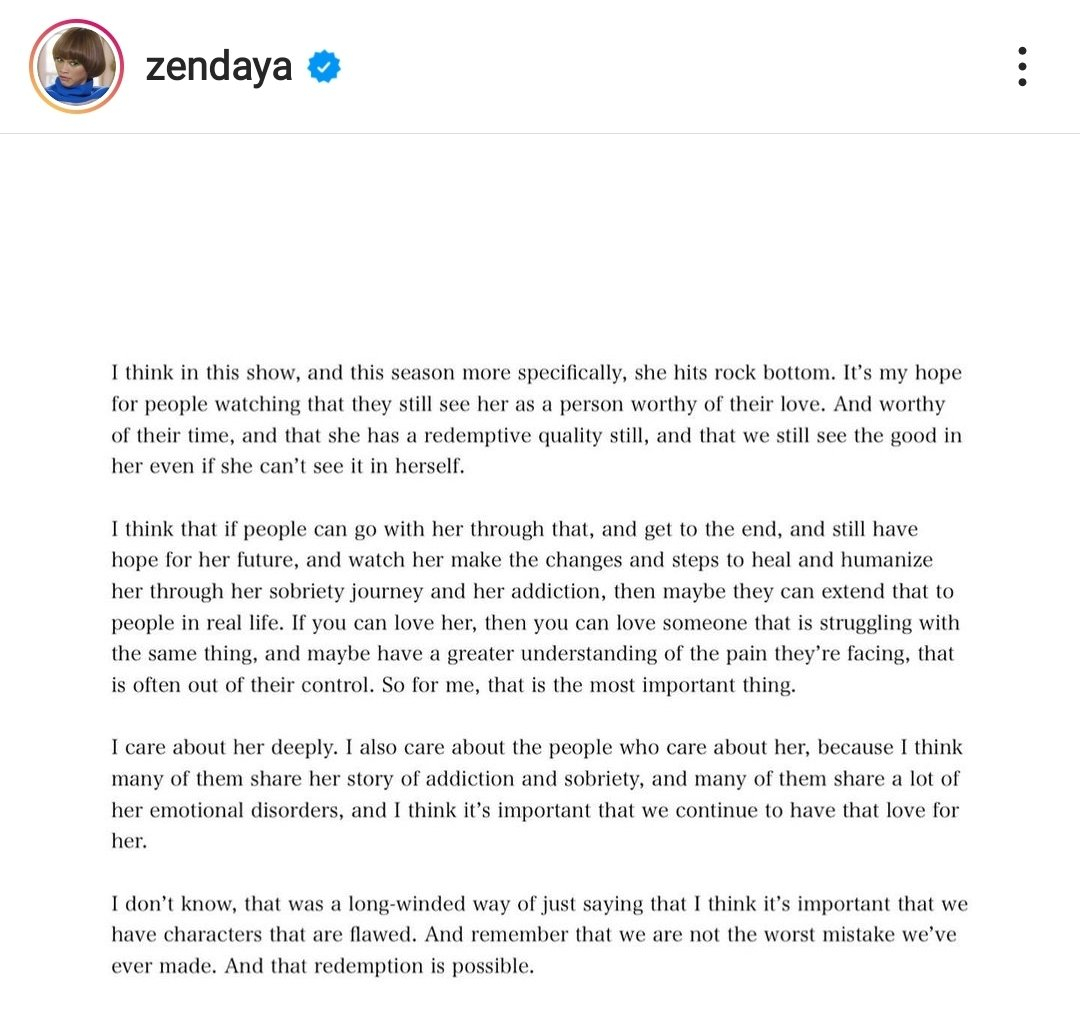 Zendaya Euphoria futuro instagram