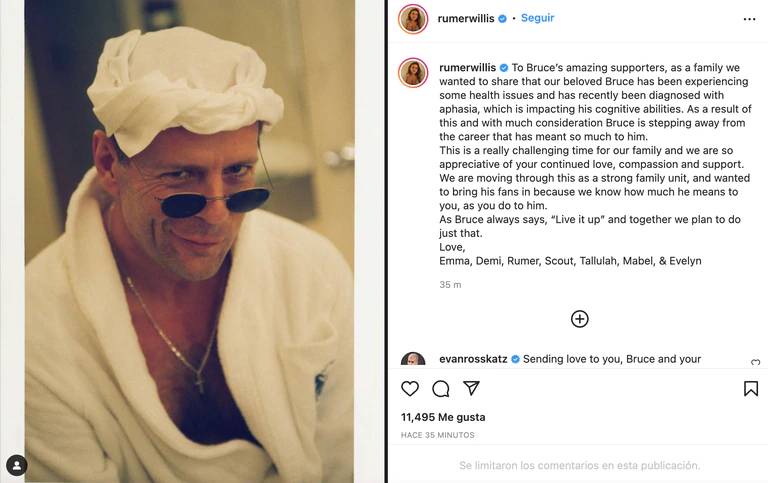 Bruce Willis se retira por afasia