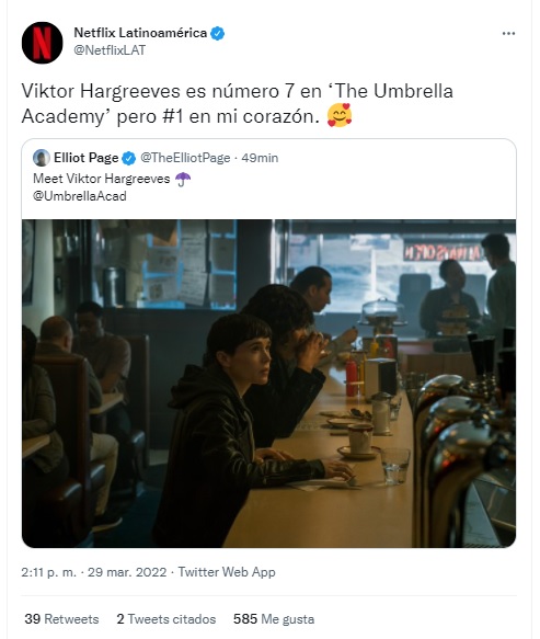 Netflix confitmó que Viktor Hargreeves será el personaje de Elliot Page en The Umbrella Academy