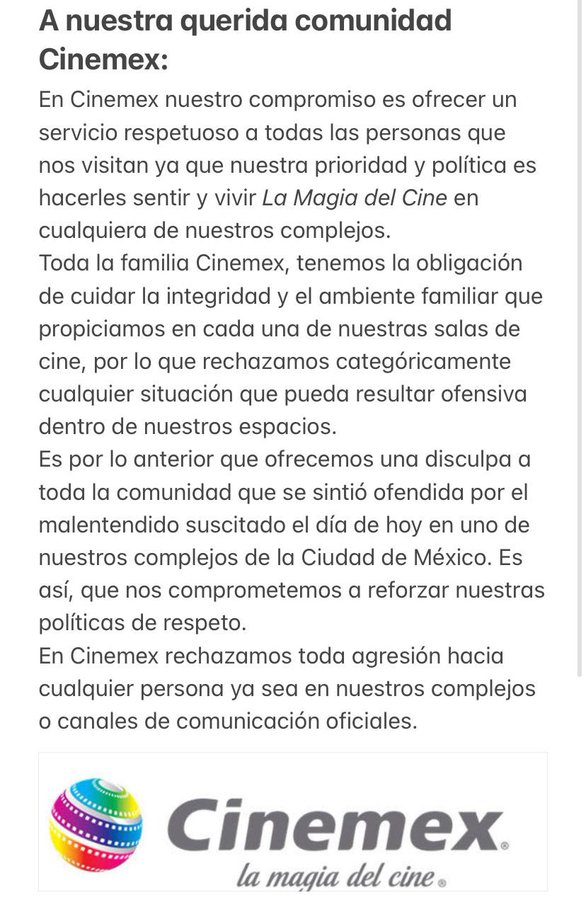 homofobia en Cinemex