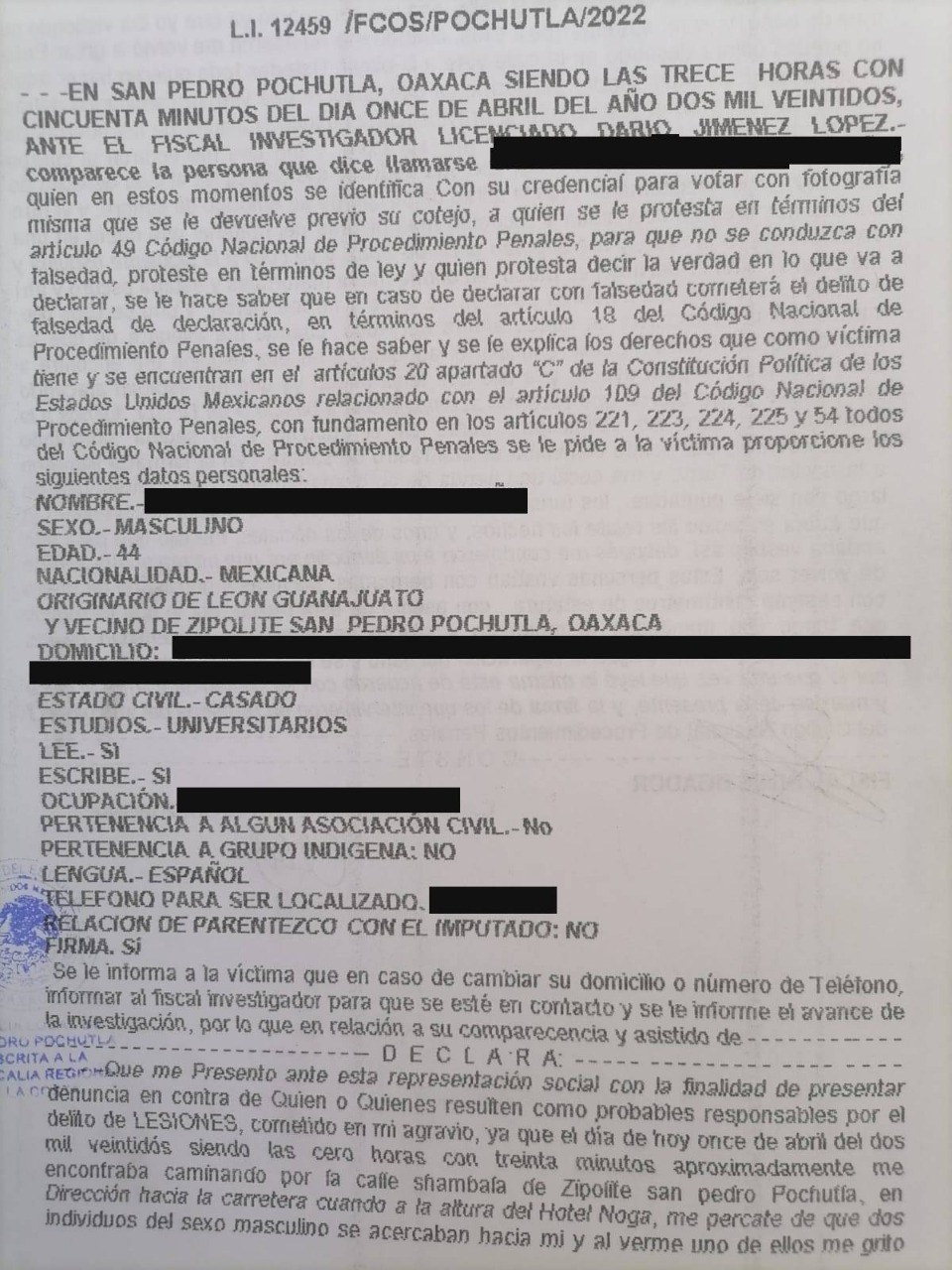 Fiscalía de Pochutla