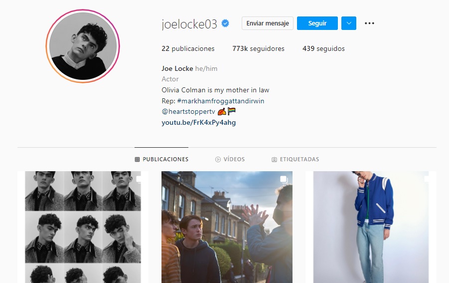 Cuenta de Instagram del actor
