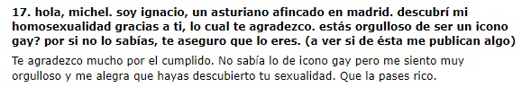 Michel Brown responde a fan gay