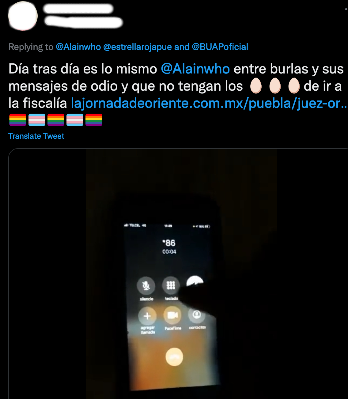 amenaza acoso estrella roja conmutador VIH Carlos Escobar