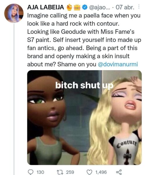 Respuesta de Aja a Dovima Nurmi